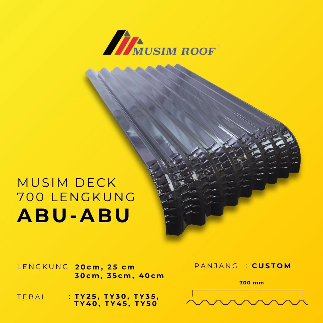 spesifikasi musim deck 700 lengkung abu - abu