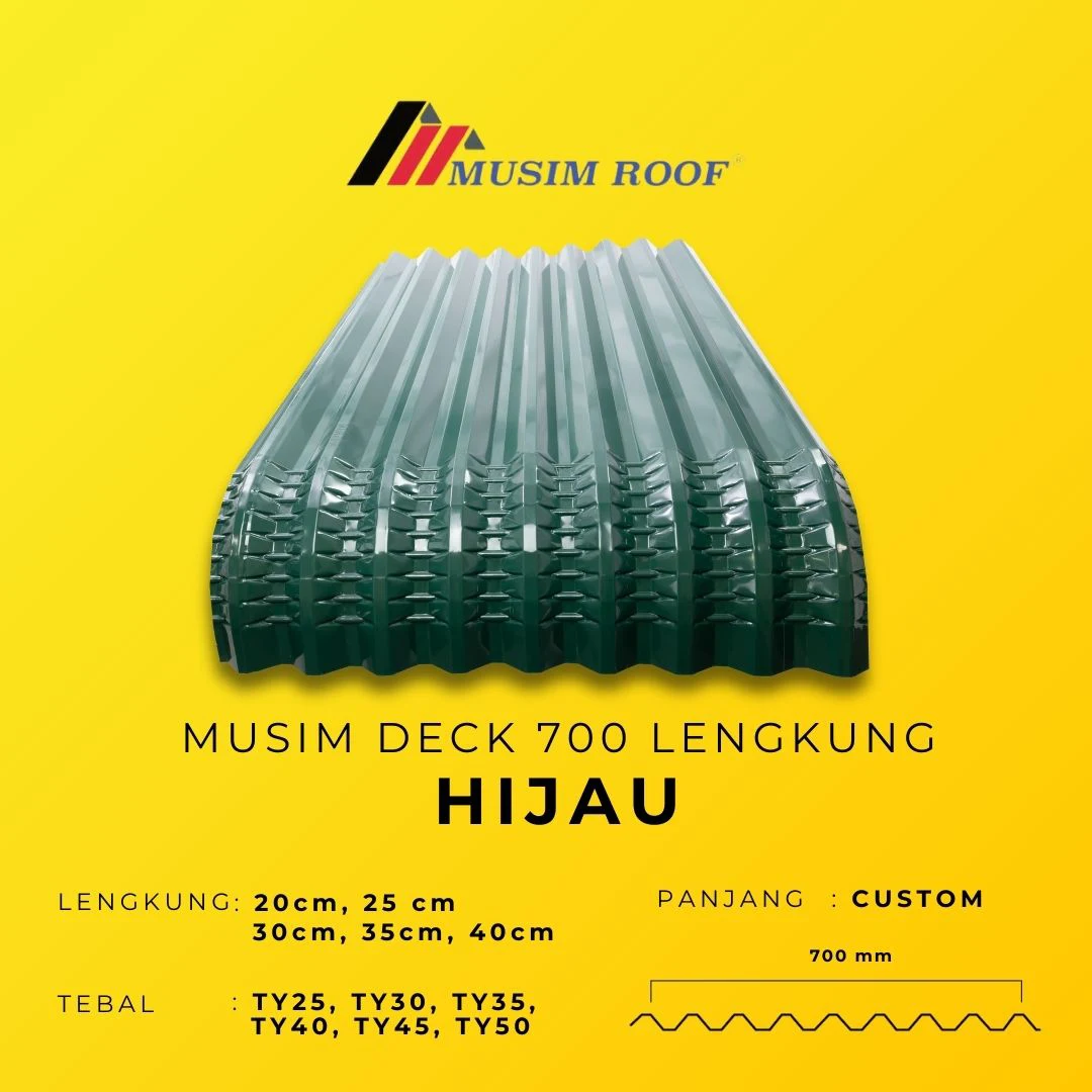 spesifikasi musim deck 700 lengkung hijau