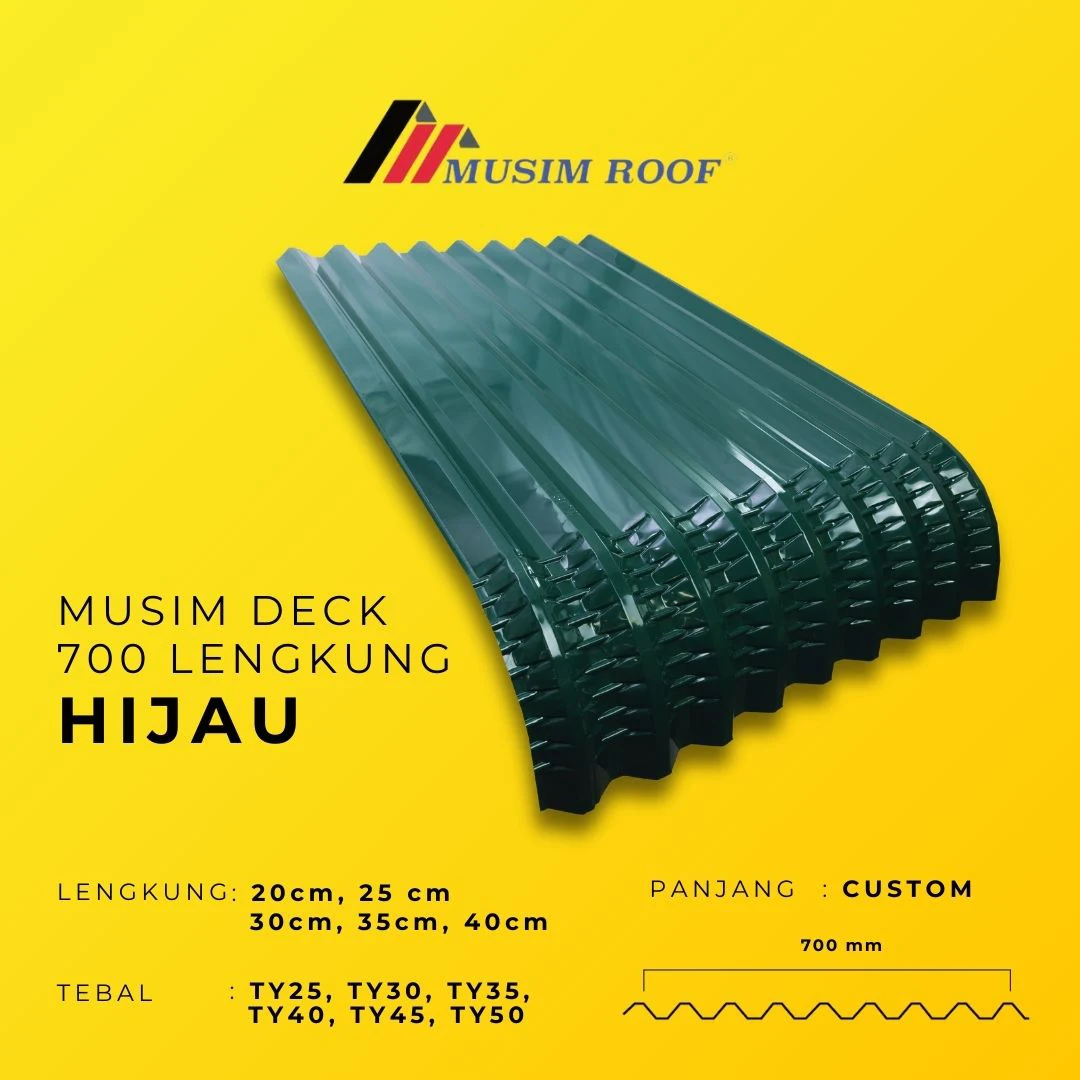 spesifikasi musim deck 700 lengkung hijau
