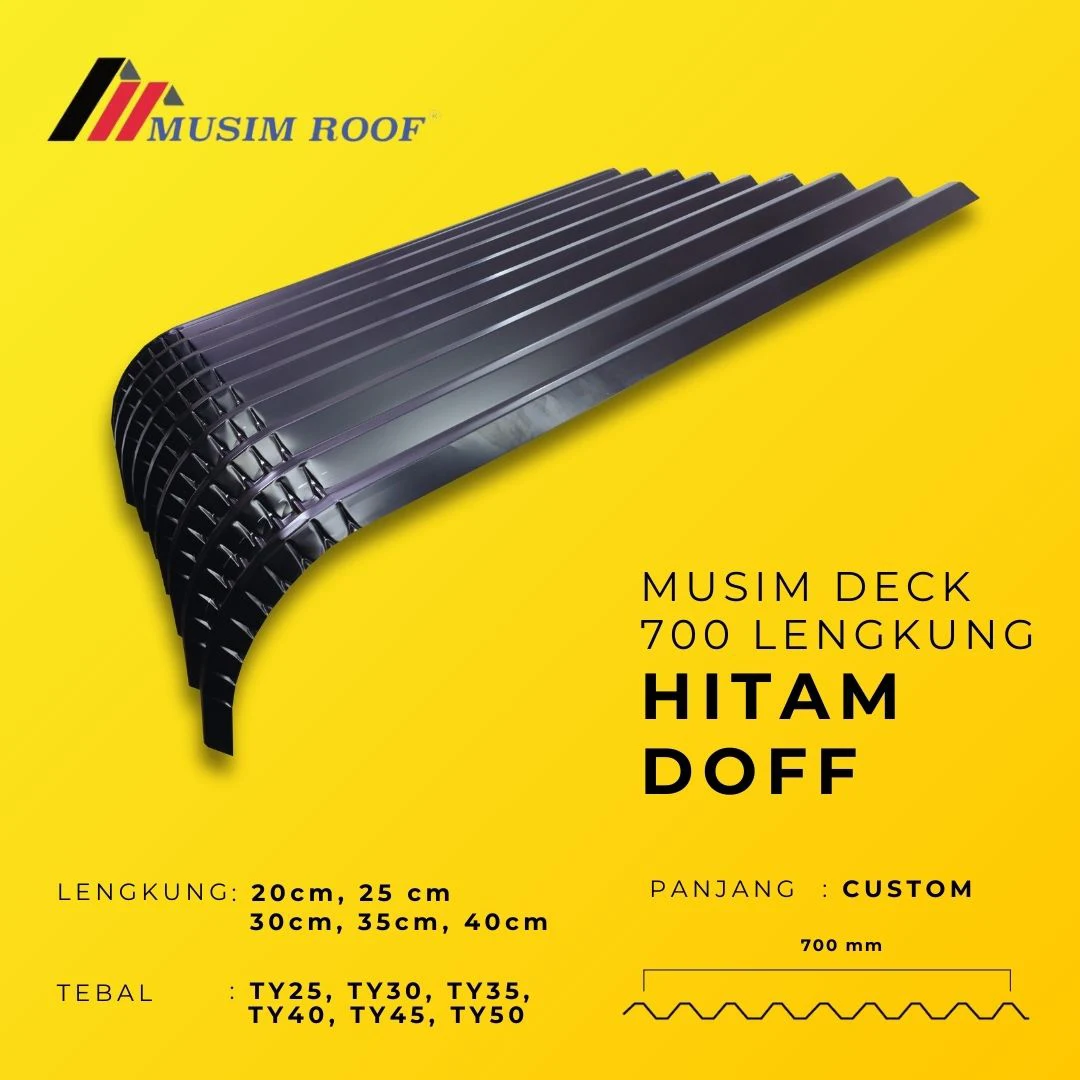 spesifikasi musim deck 700 lengkung hitam doff