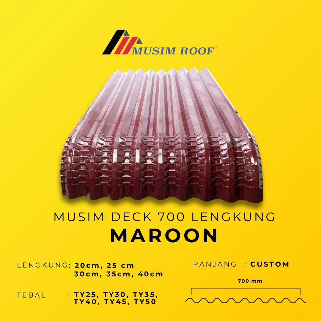 spesifikasi musim deck 700 lengkung maroon