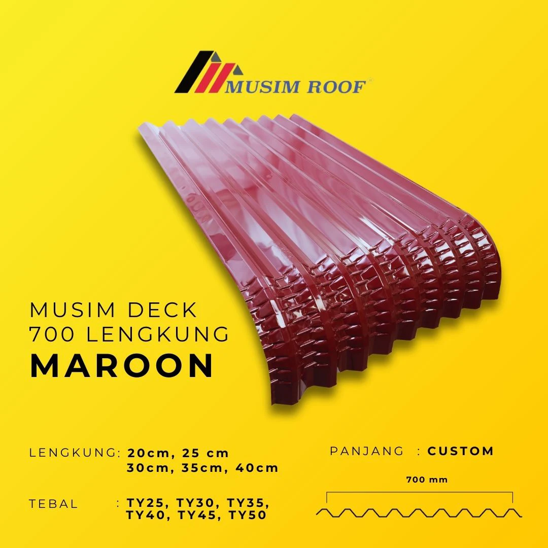 spesifikasi musim deck 700 lengkung maroon