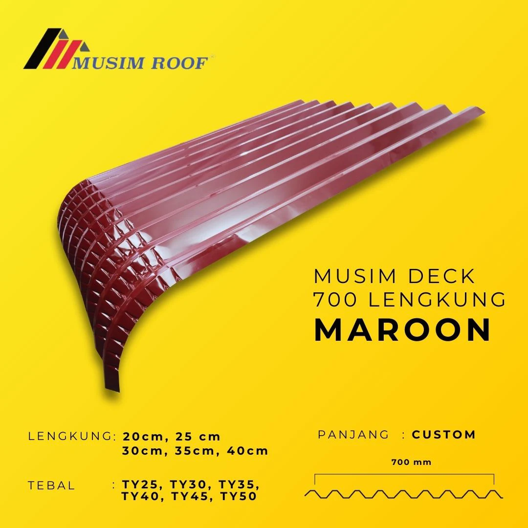 spesifikasi musim deck 700 lengkung maroon