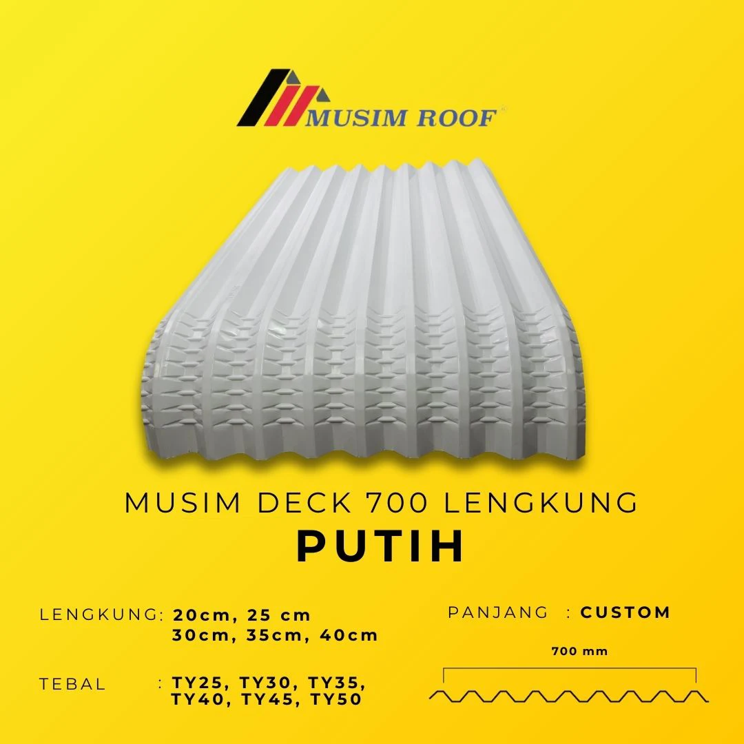 spesifikasi musim deck 700 lengkung putih