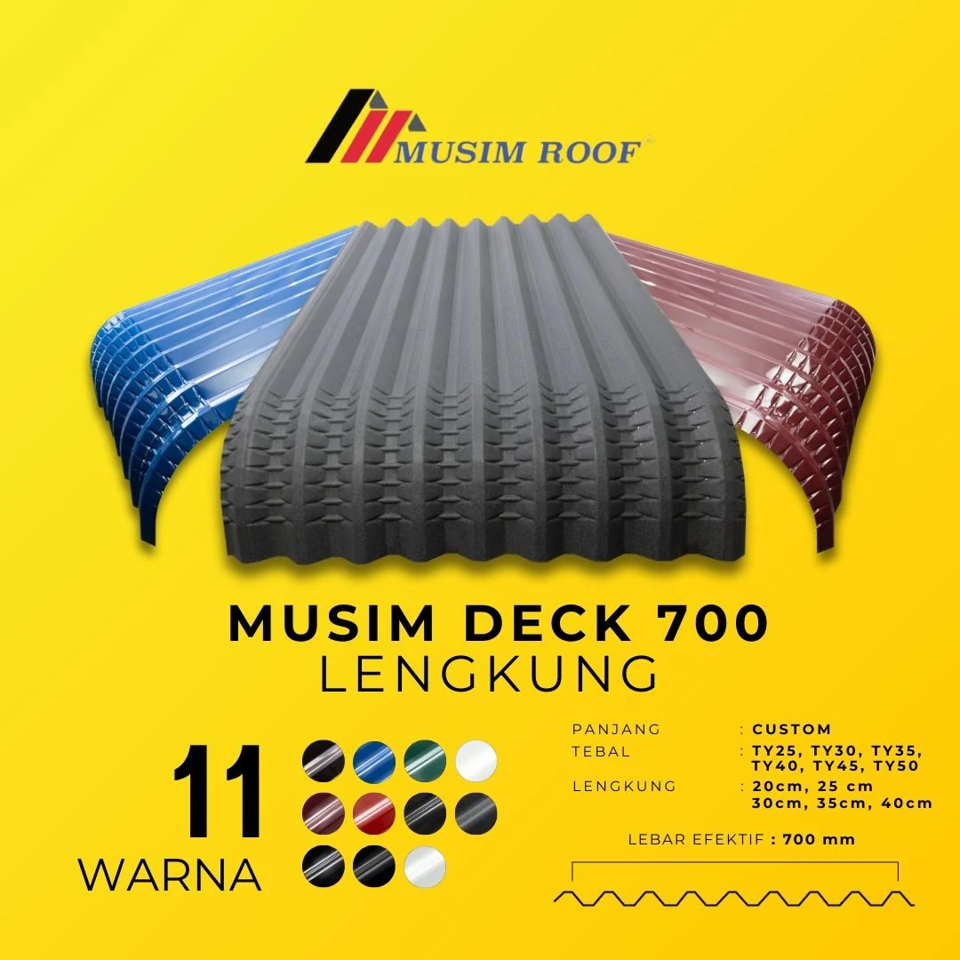 musim deck 700 mm lengkung