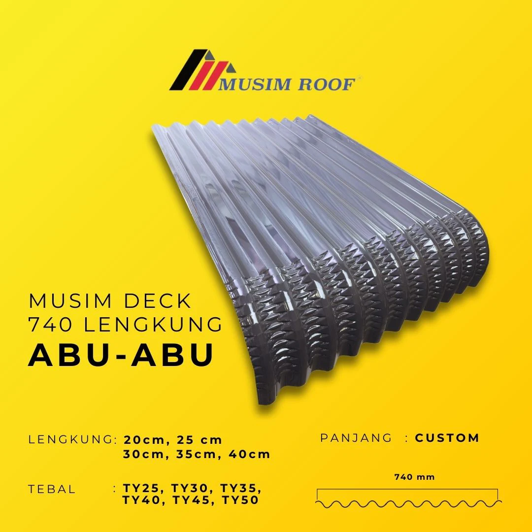 spesifikasi musim deck 740 lengkung abu - abu