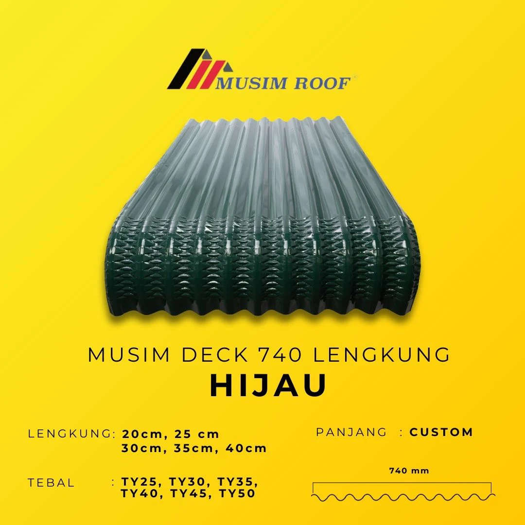 spesifikasi musim deck 740 lengkung hijau