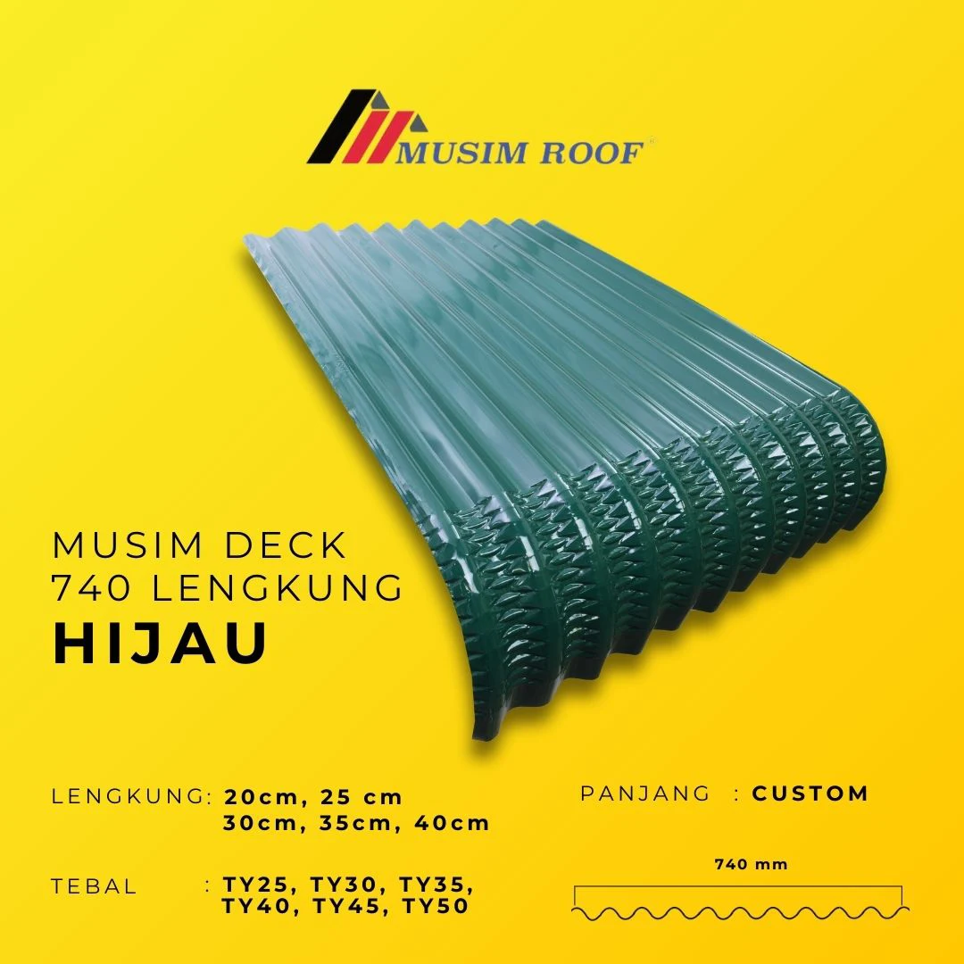 spesifikasi musim deck 740 lengkung hijau