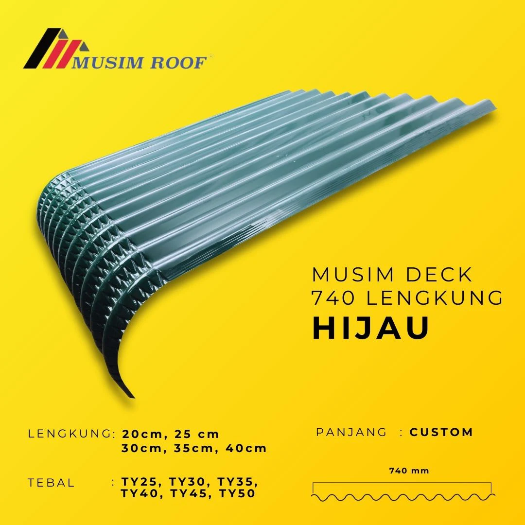 spesifikasi musim deck 740 lengkung hijau