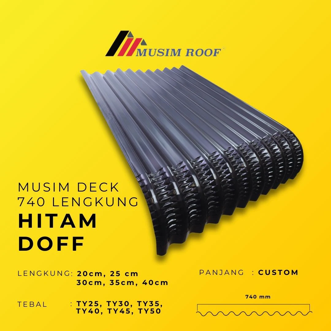 spesifikasi musim deck 740 lengkung hitam doff