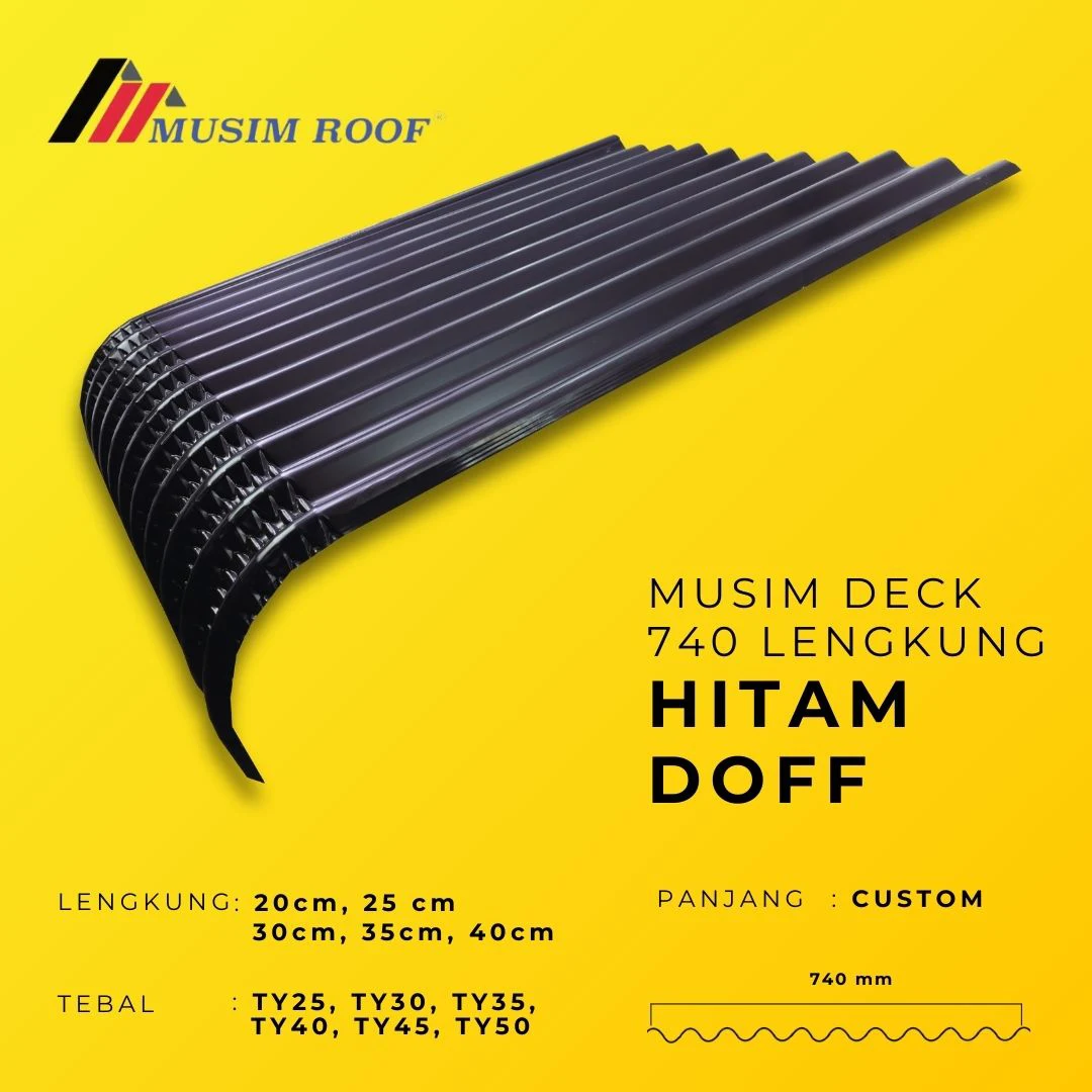 spesifikasi musim deck 740 lengkung hitam doff