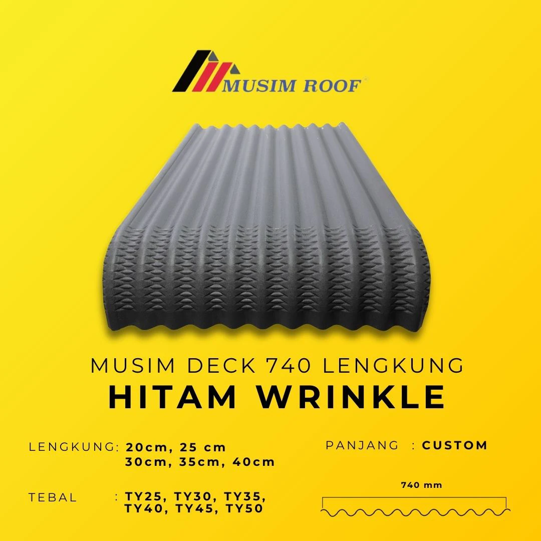 spesifikasi musim deck 740 lengkung hitam wrinkle