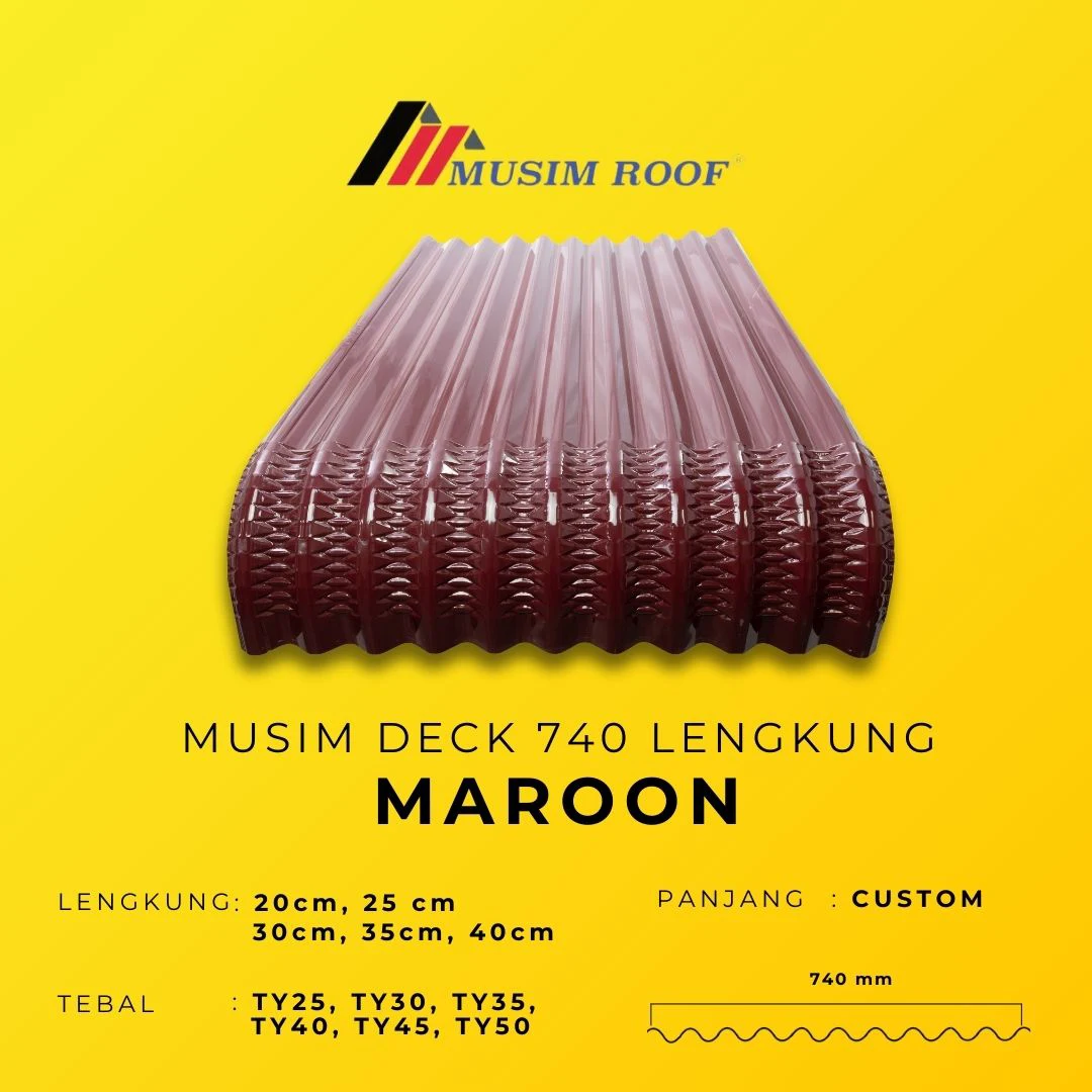 spesifikasi musim deck 740 lengkung maroon