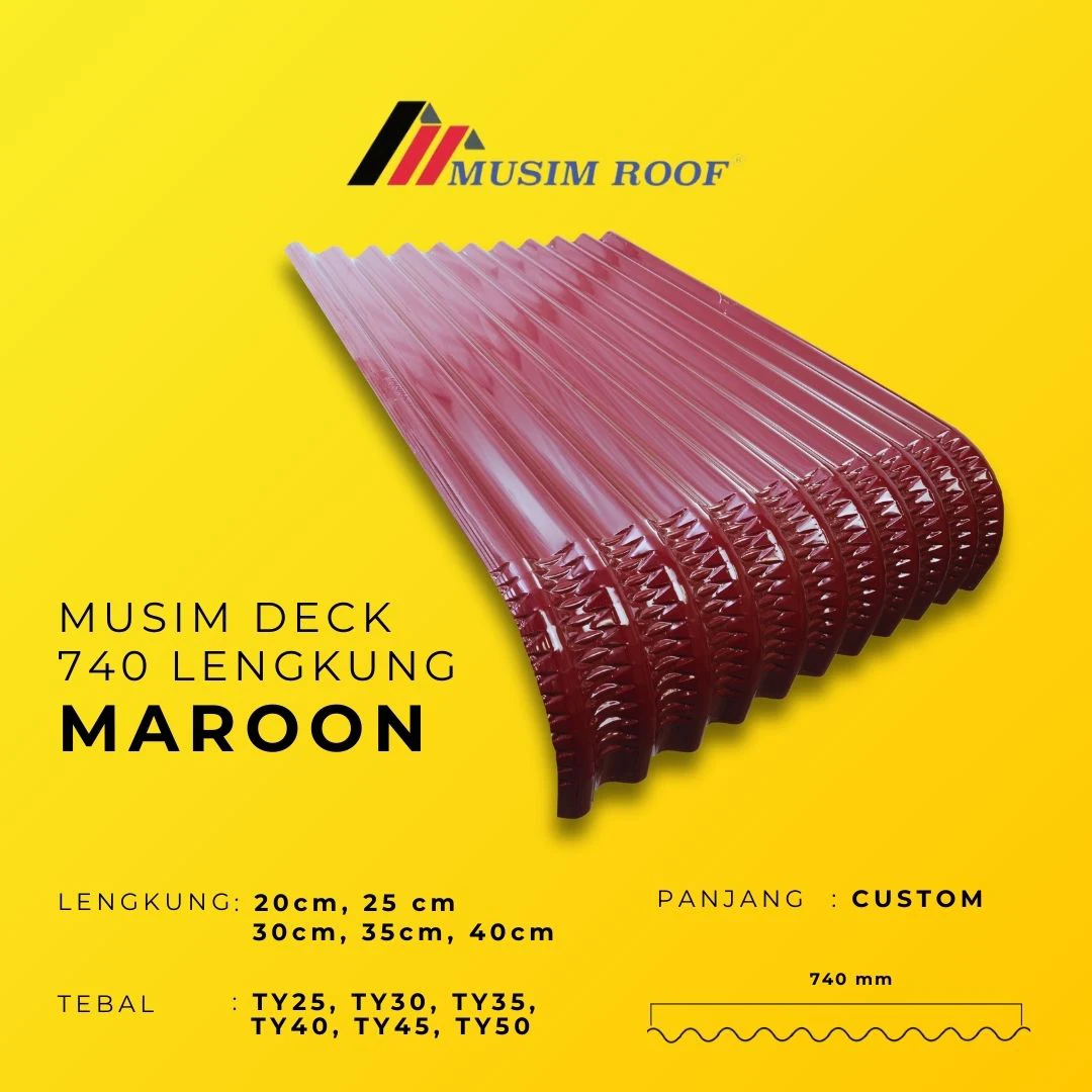 spesifikasi musim deck 740 lengkung maroon