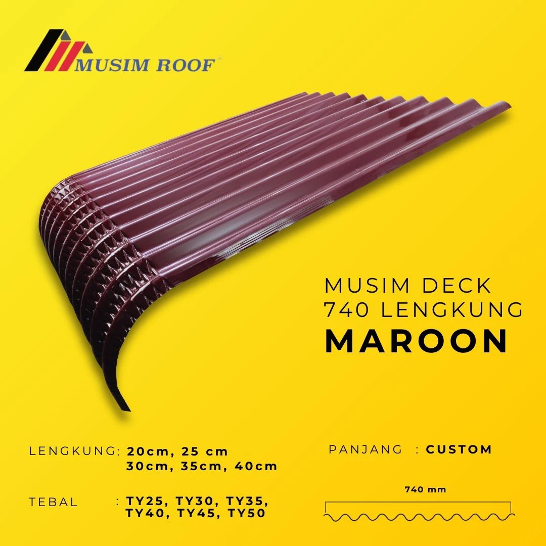 spesifikasi musim deck 740 lengkung maroon
