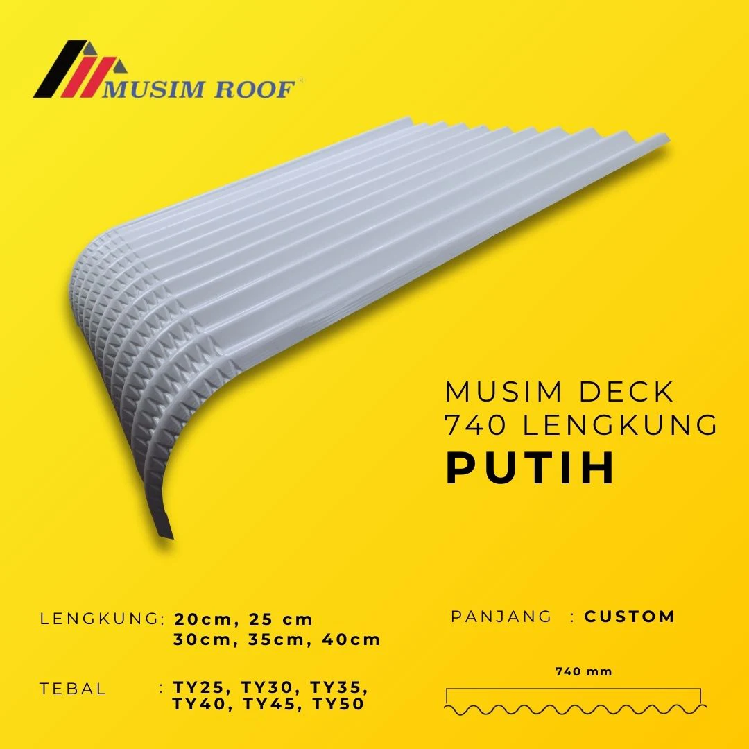 spesifikasi musim deck 740 lengkung putih