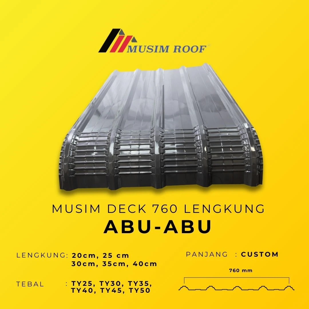 spesifikasi musim deck 700 lengkung abu - abu