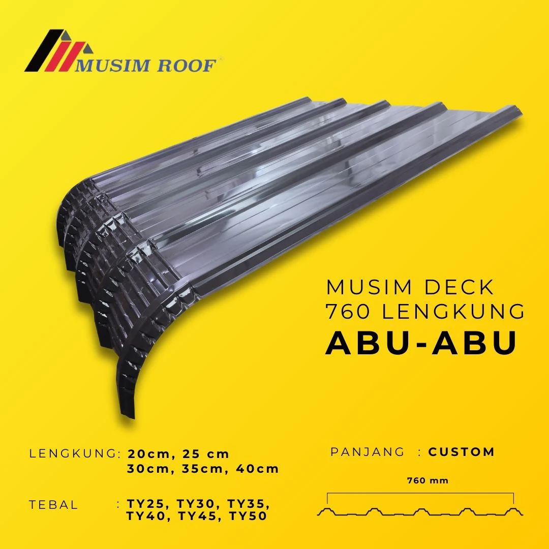 spesifikasi musim deck 700 lengkung abu - abu