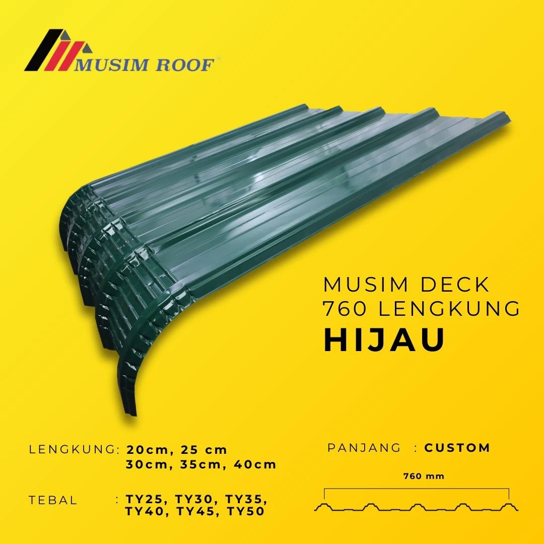 spesifikasi musim deck 700 lengkung hijau