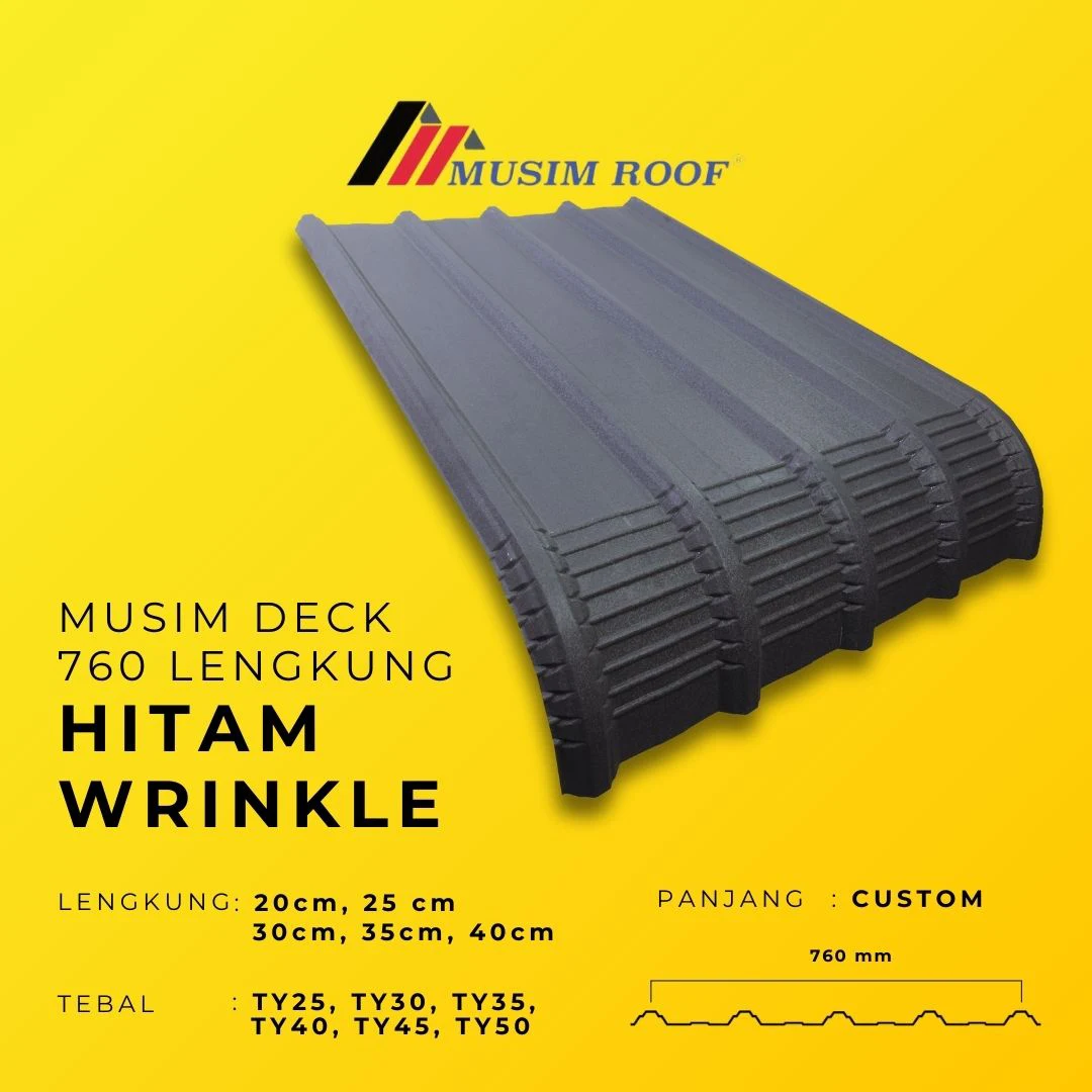 spesifikasi musim deck 700 lengkung hitam wrinkle