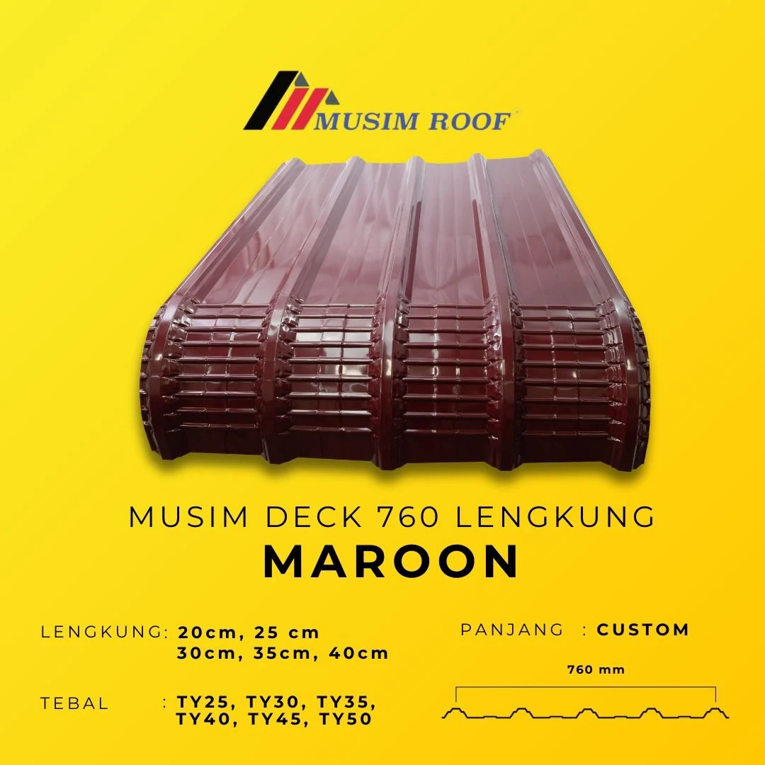 spesifikasi musim deck 700 lengkung maroon