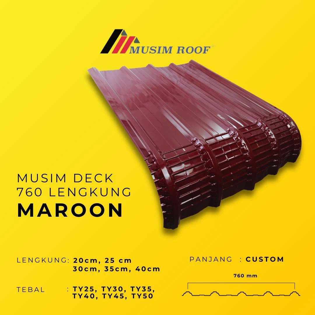 spesifikasi musim deck 700 lengkung maroon