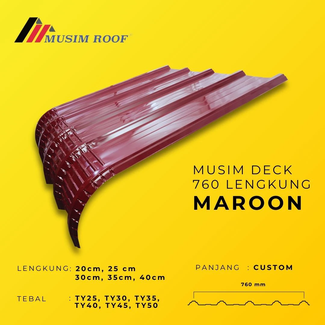 spesifikasi musim deck 700 lengkung maroon