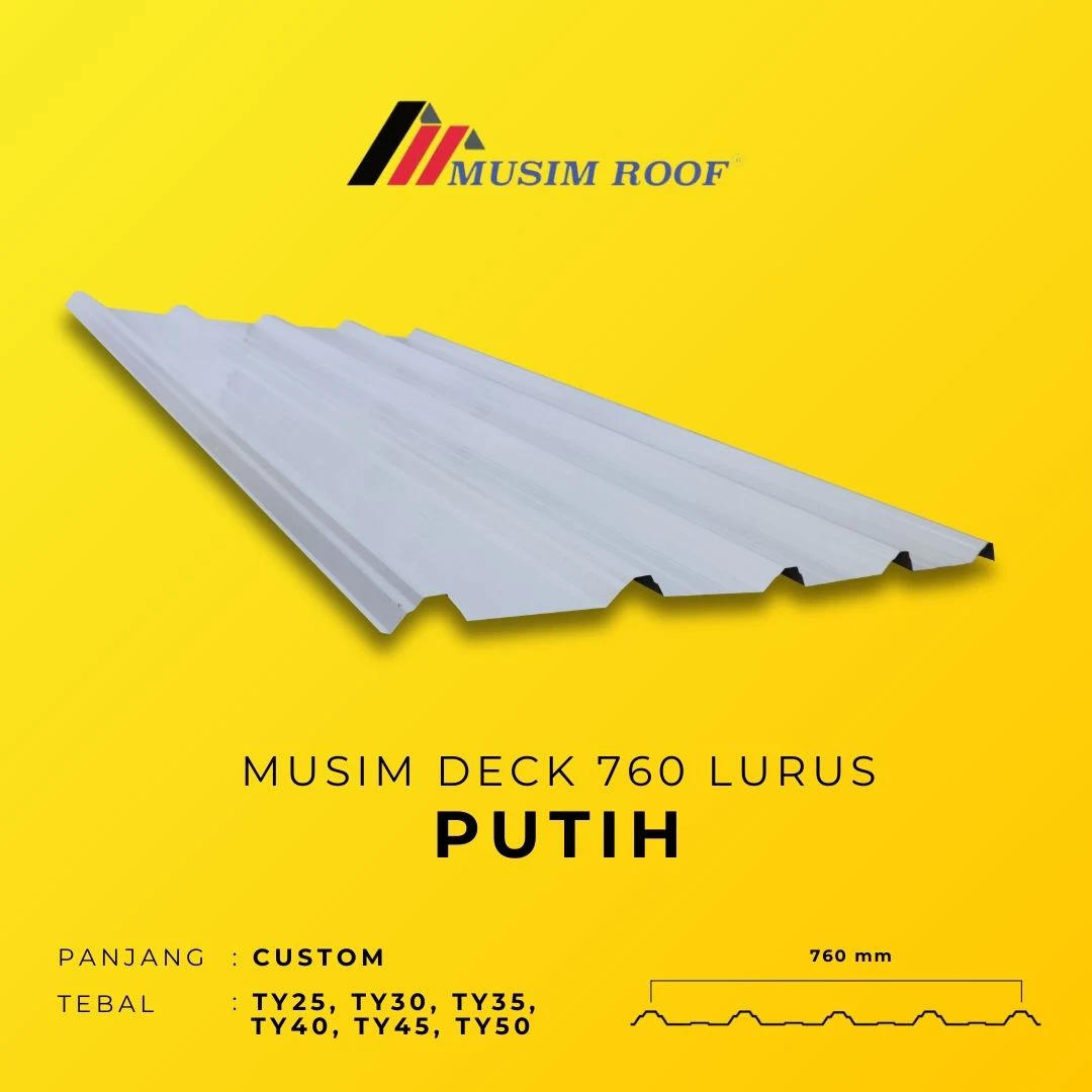 spesifikasi musim deck 760 lurus putih