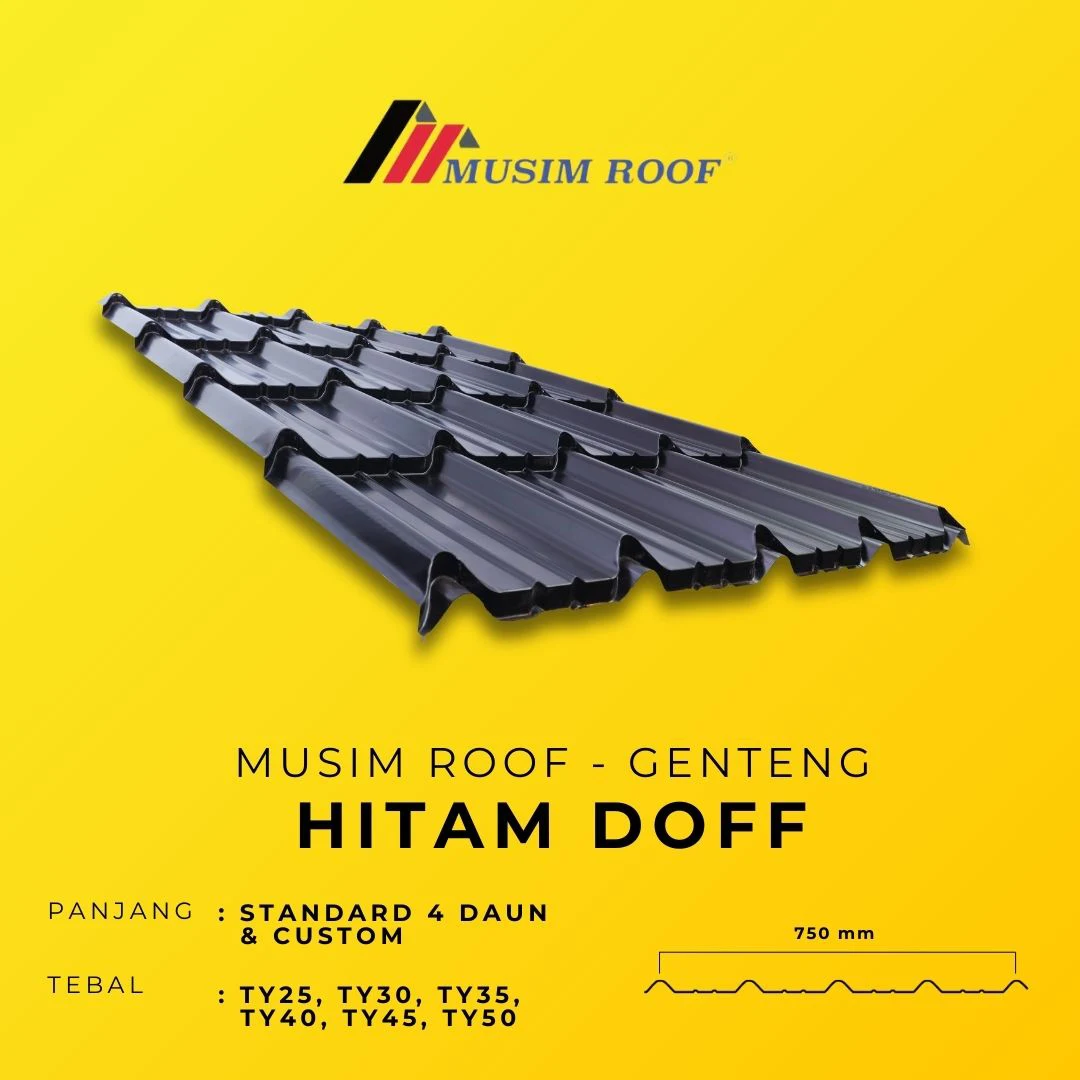 spesifikasi musim roof genteng hitam doff