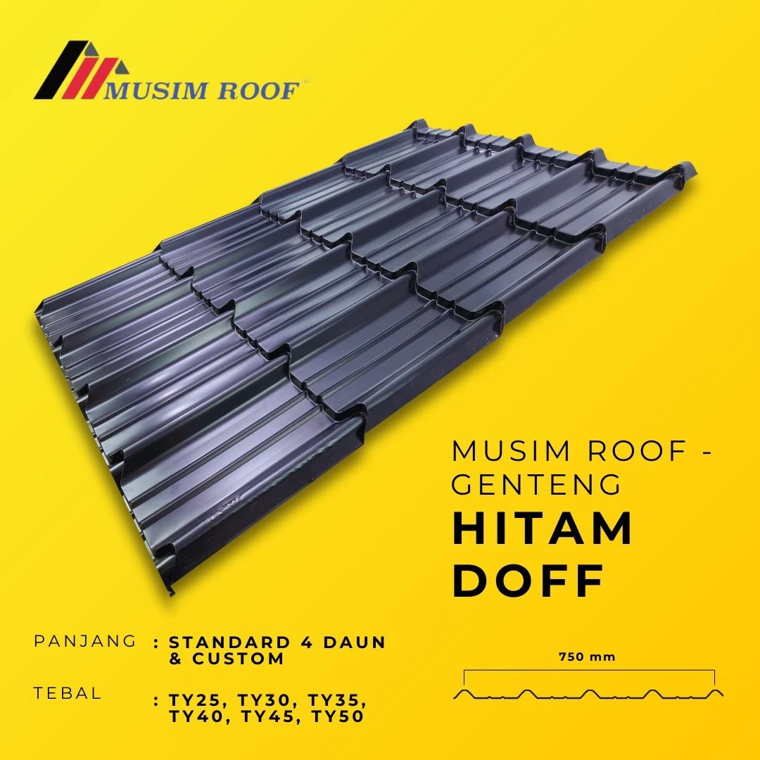 spesifikasi musim roof genteng hitam doff