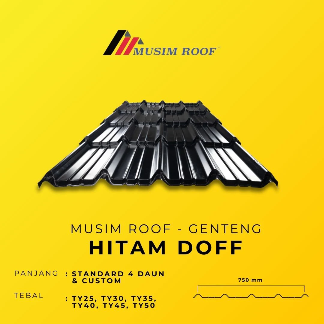 spesifikasi musim roof genteng hitam doff