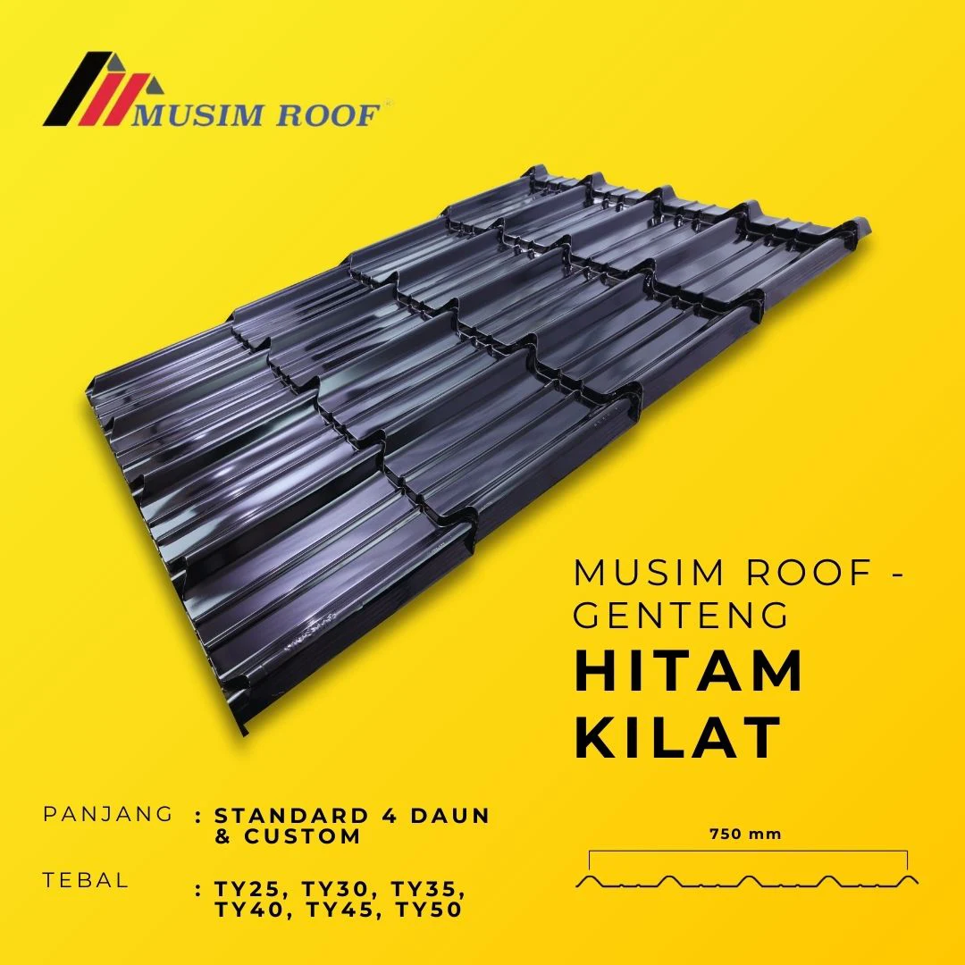 spesifikasi musim roof genteng hitam kilat