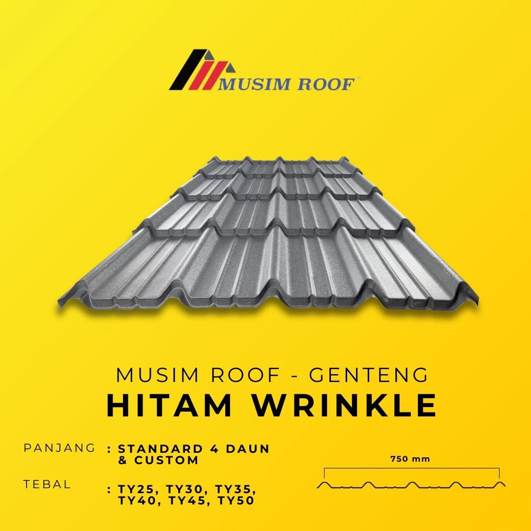 spesifikasi musim roof genteng hitam wrinkle