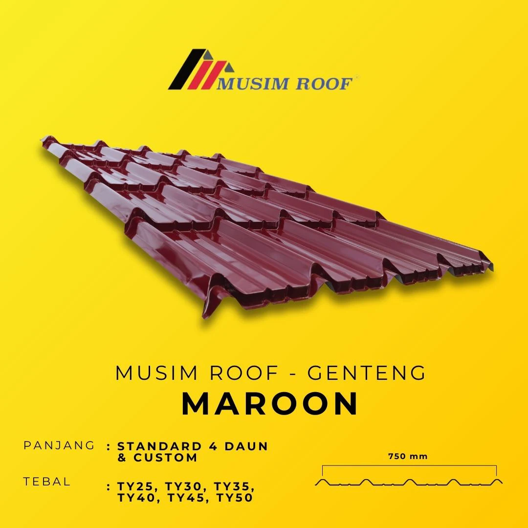 spesifikasi musim roof genteng maroon