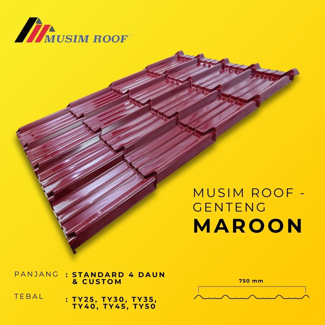 spesifikasi musim roof genteng maroon