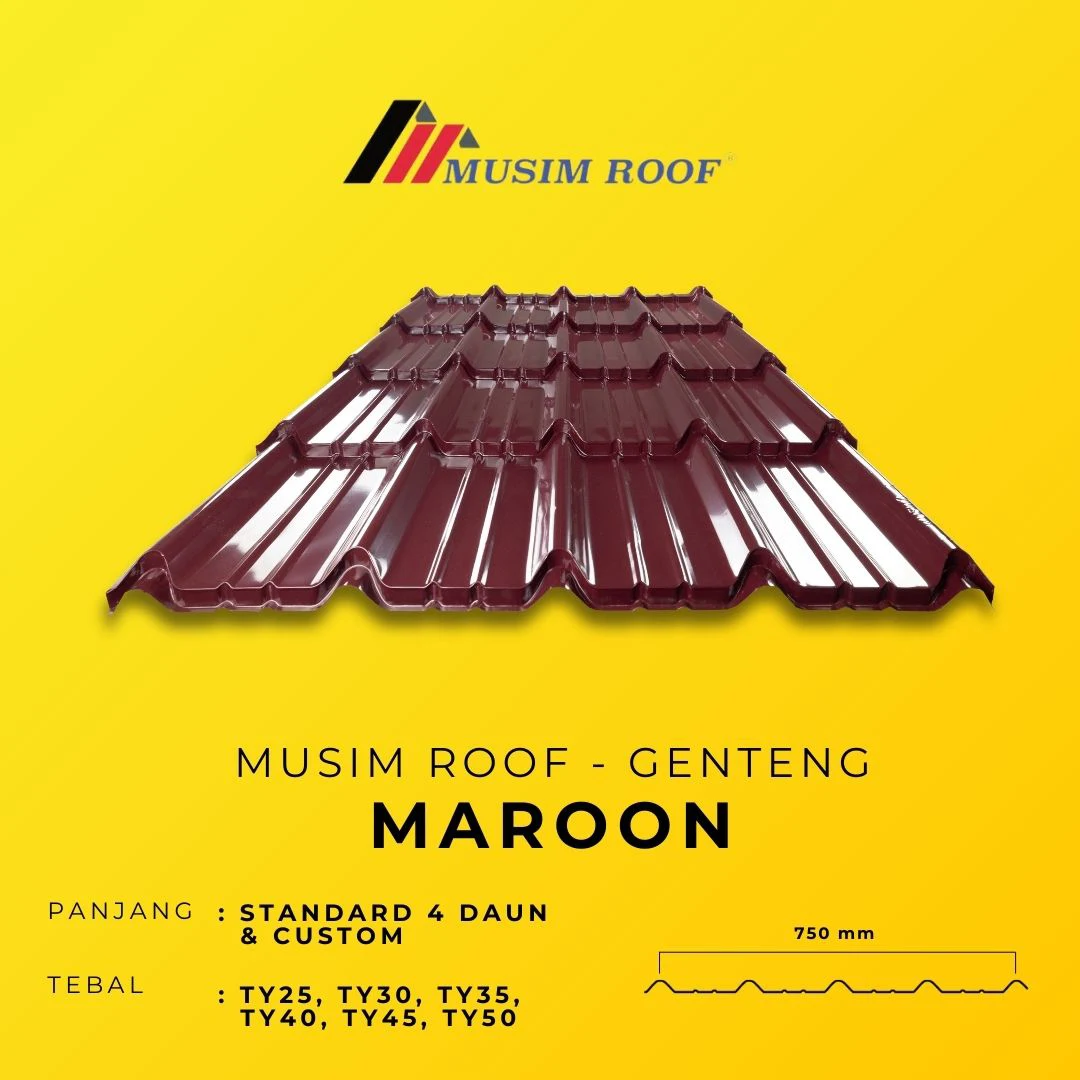 spesifikasi musim roof genteng maroon