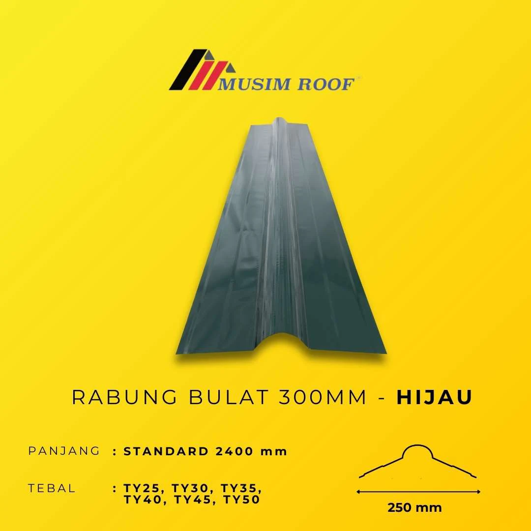 spesifikasi rabung bulat 300 hijau