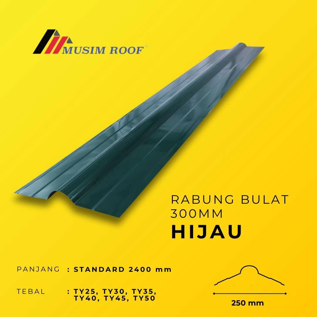 spesifikasi rabung bulat 300 hijau