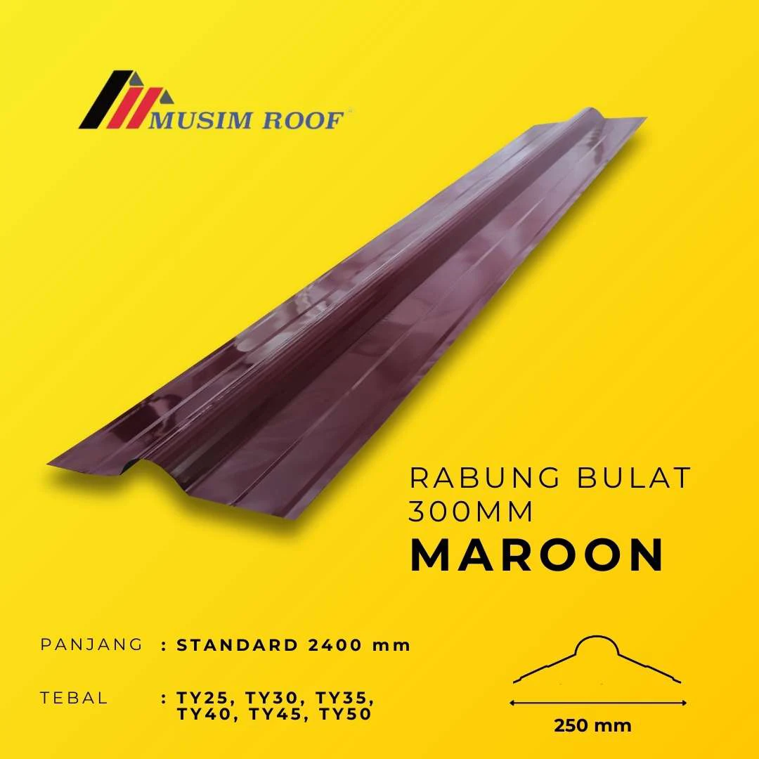 spesifikasi rabung bulat 300 maroon