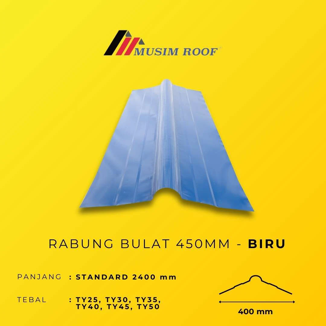 spesifikasi rabung bulat 450mm biru