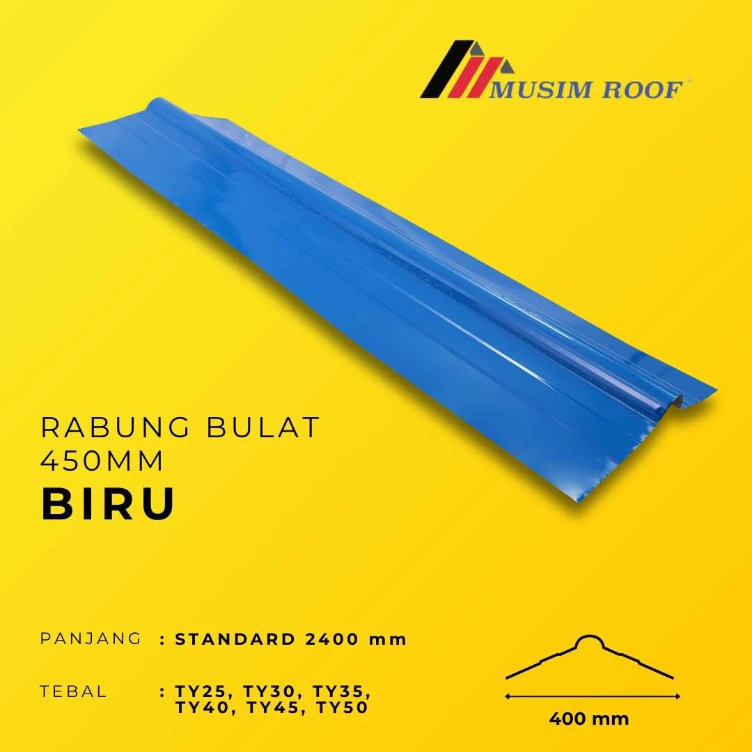 spesifikasi rabung bulat 450mm biru