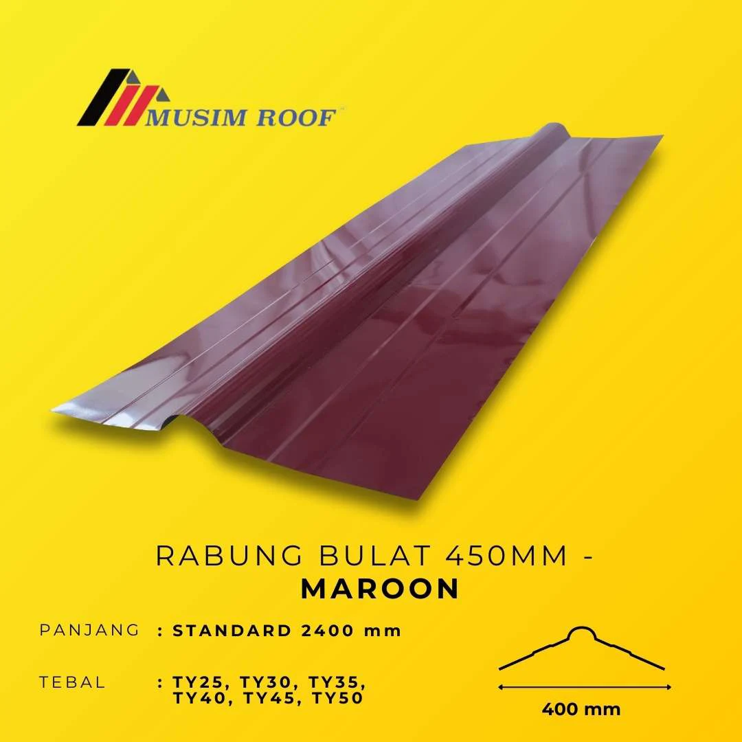 spesifikasi rabung bulat 450mm maroon