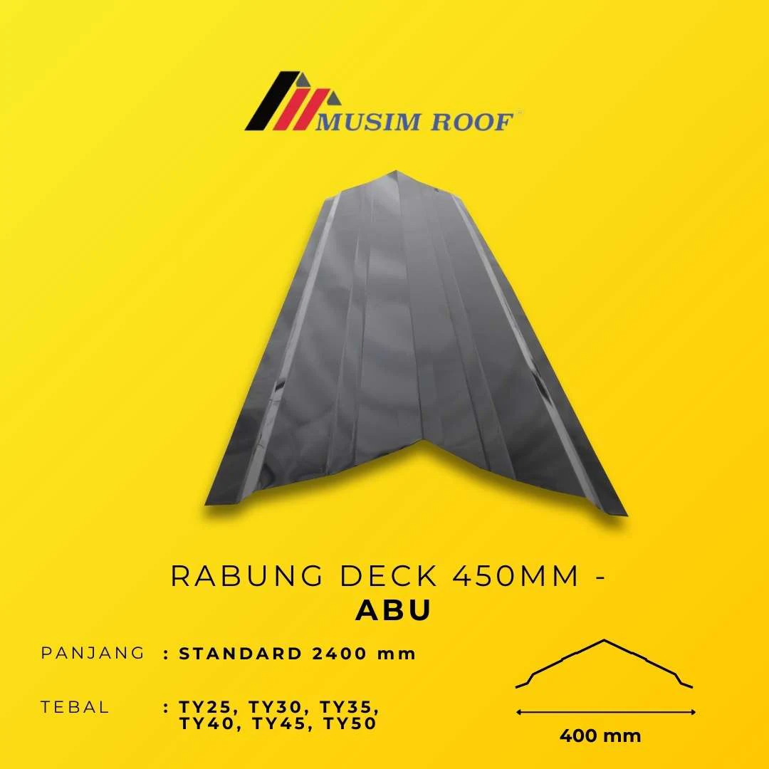 spesifikasi rabung deck 450mm abu - abu