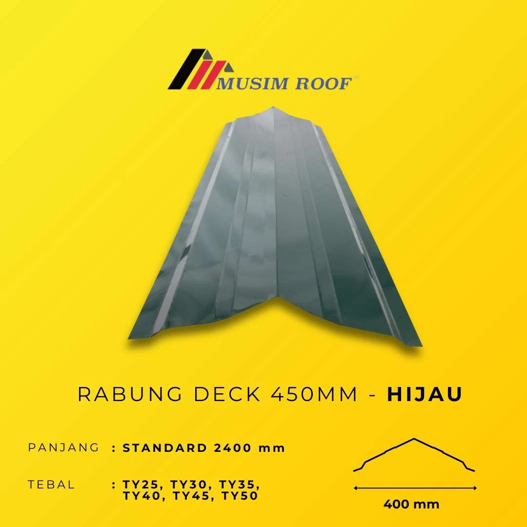 spesifikasi rabung deck 450mm hijau