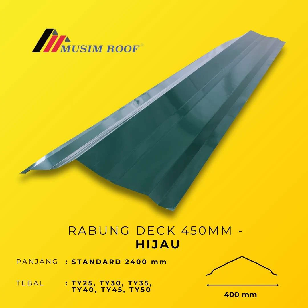spesifikasi rabung deck 450mm hijau