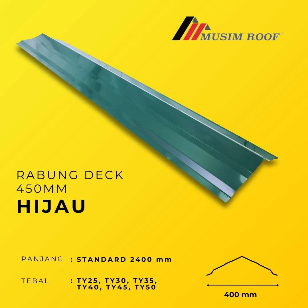 spesifikasi rabung deck 450mm hijau