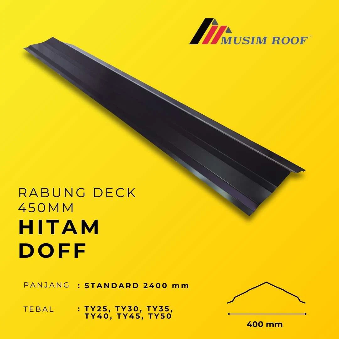 spesifikasi rabung deck 450mm hitam doff