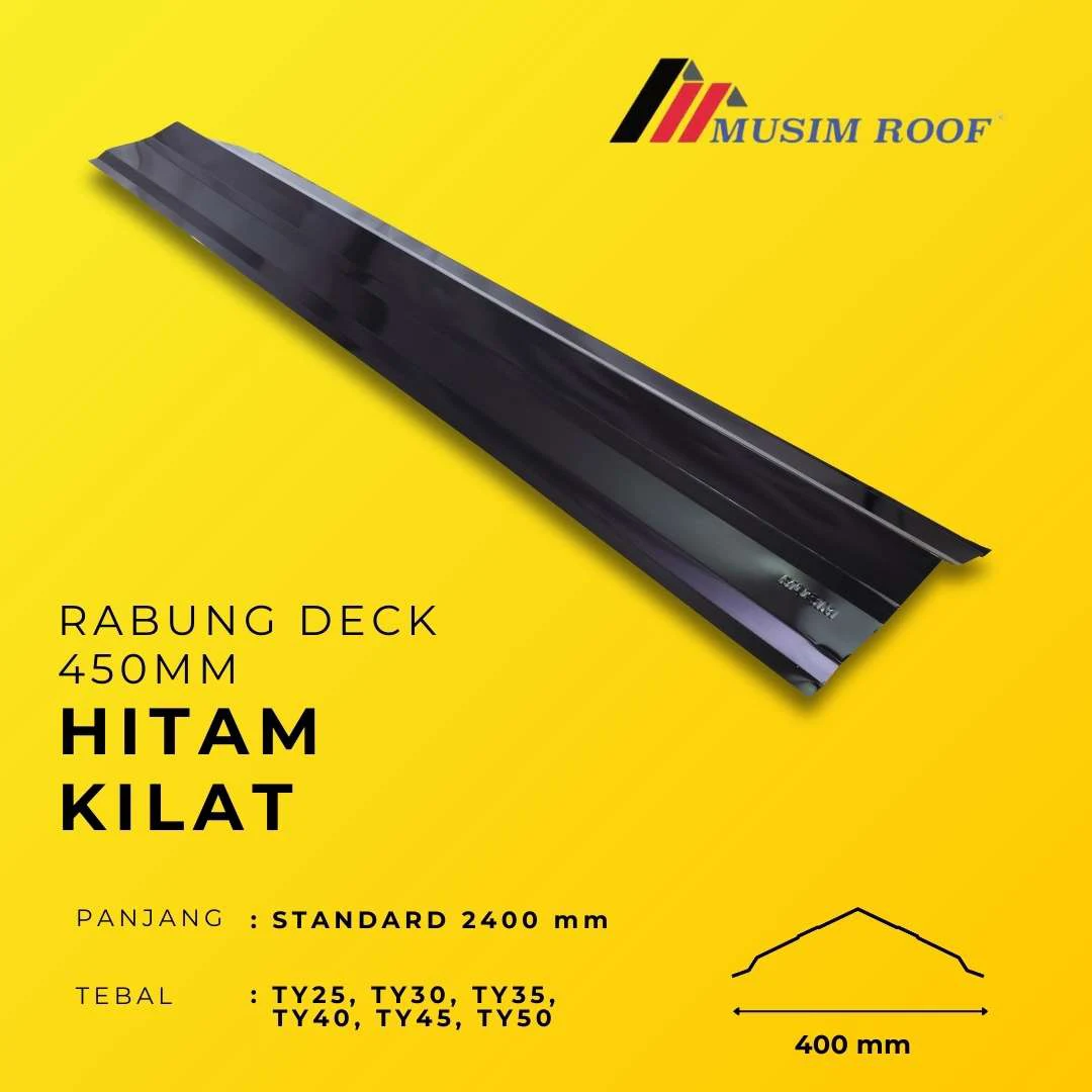spesifikasi rabung deck 450mm hitam kilat