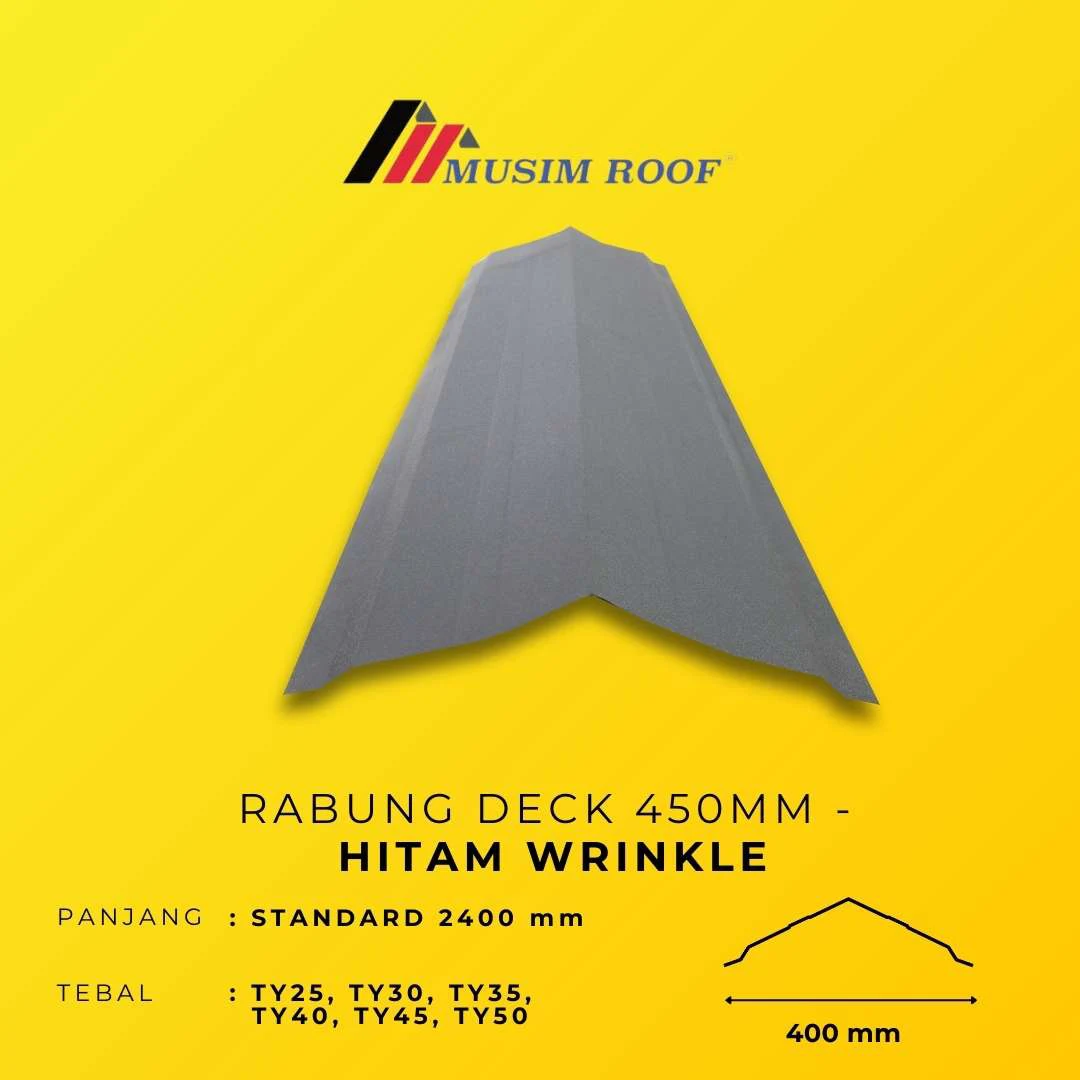 spesifikasi rabung deck 450mm hitam wrinkle