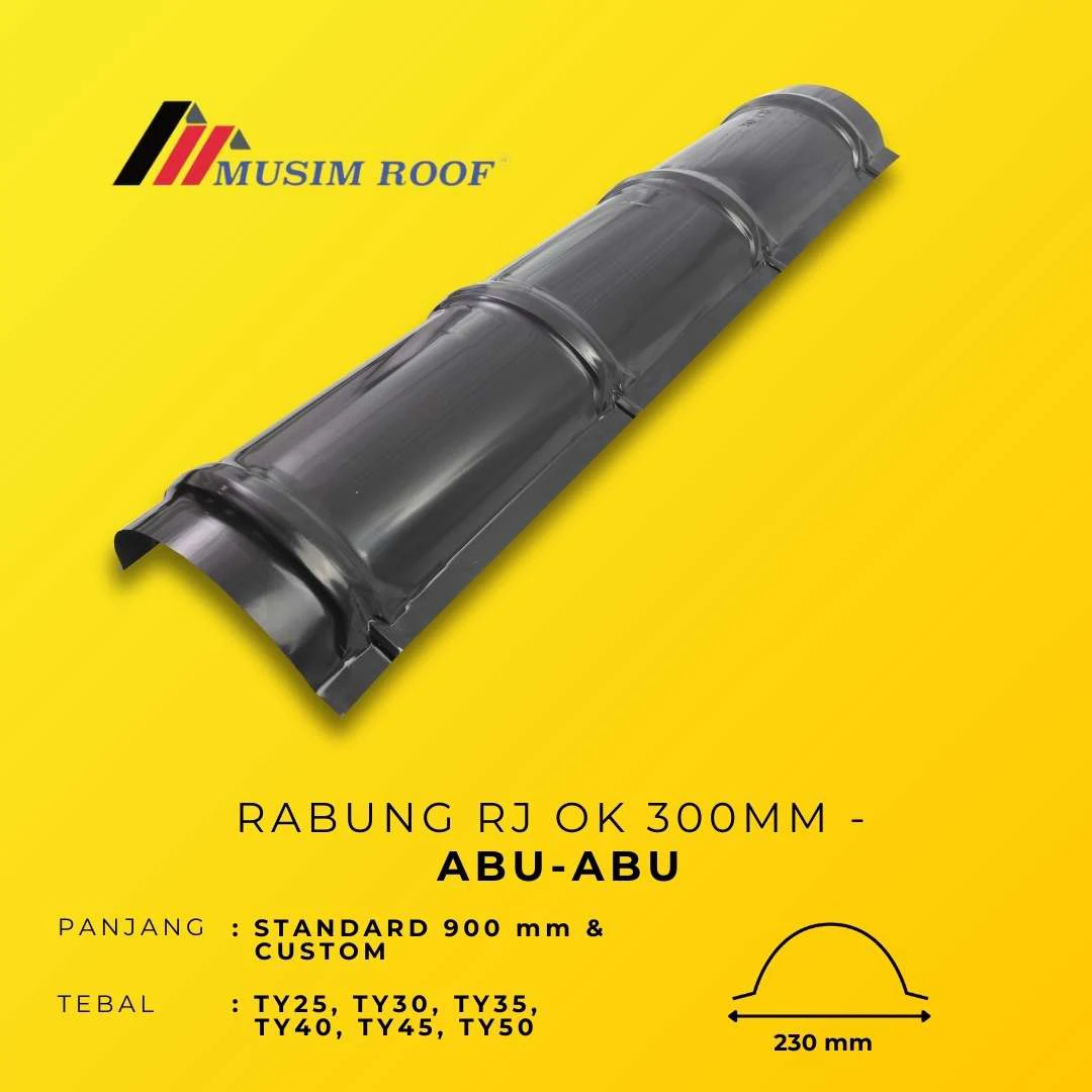 spesifikasi rabung deck 300mm abu - abu